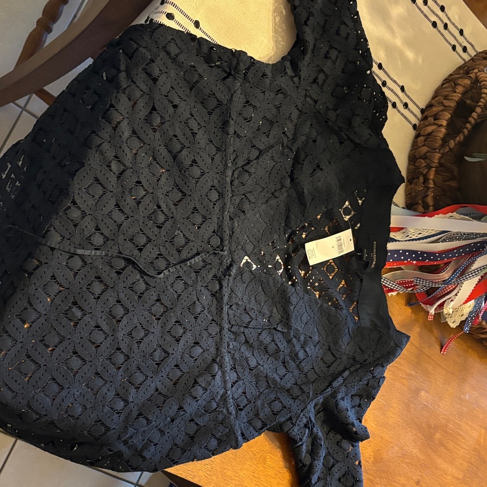 Black Eyelet Lace swim cover